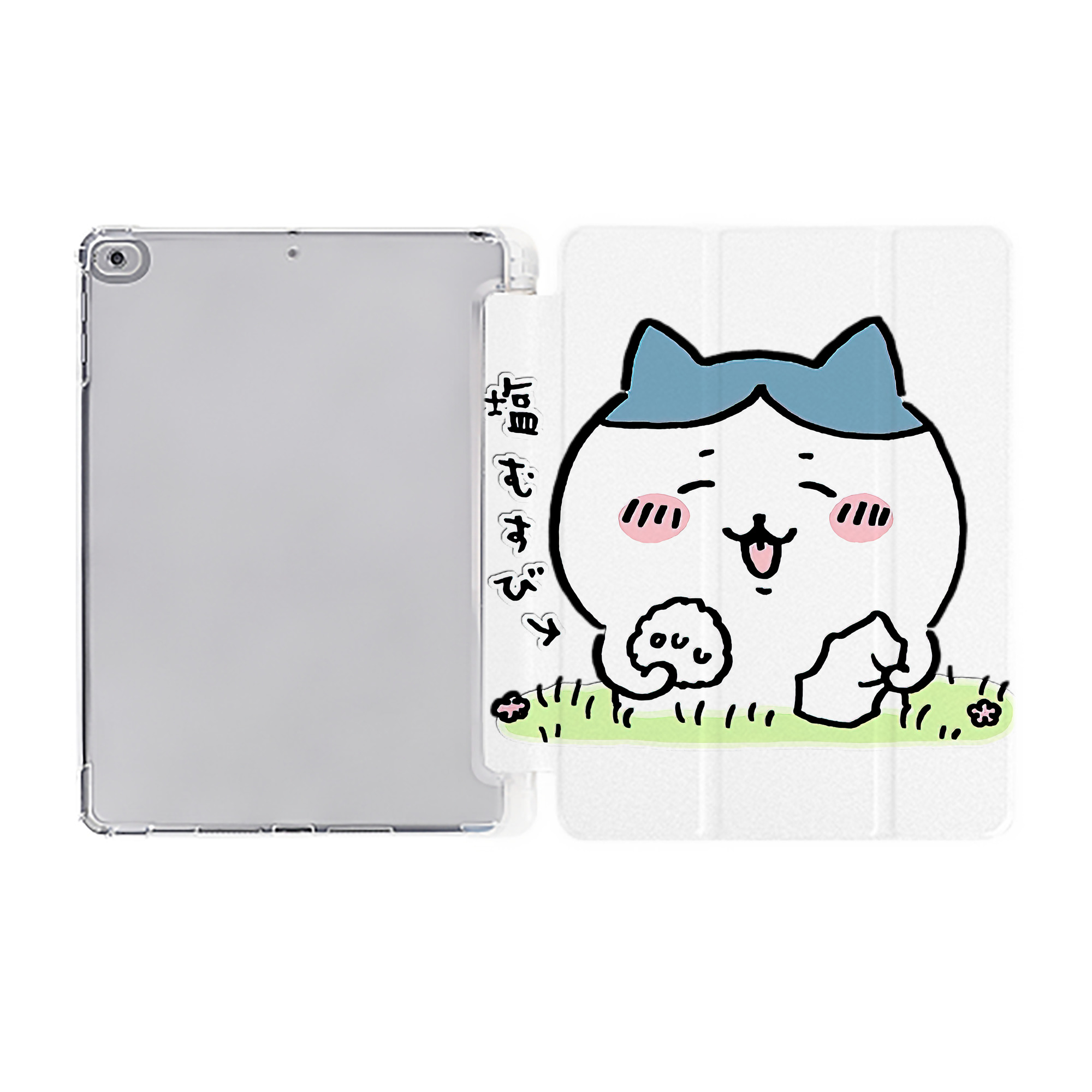 （画像用） ちいかわ ハチワレ Chii-kawa hachiware IPad ケース ペン収納付き 三つ折りスタンド PUレザー×シリコン 対応機種9.5/10.5/10.9インチ